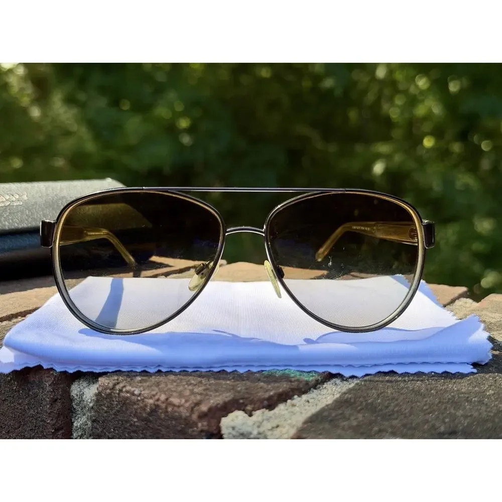 BURBERRY B 3080 1145/T5 Polished Gold/Gradient Brown Polarized 59-14 Aviator